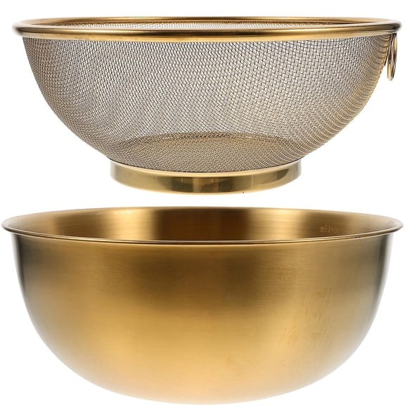2pcs Stainless Steel Colander Basket Strainer Colander Basket Washing Vegetables Basket Metal Basin