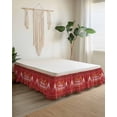 thumbnail image 2 of Merry Christmas Bed Skirt Snowflakes Antlers Flower Winter Red Bed Skirts King Size 18 Inch Drop, Wrap Around Dust Ruffle&nbsp;Bedskirt with Adjustable Elastic Belt for Queen Size Beds, 2 of 7