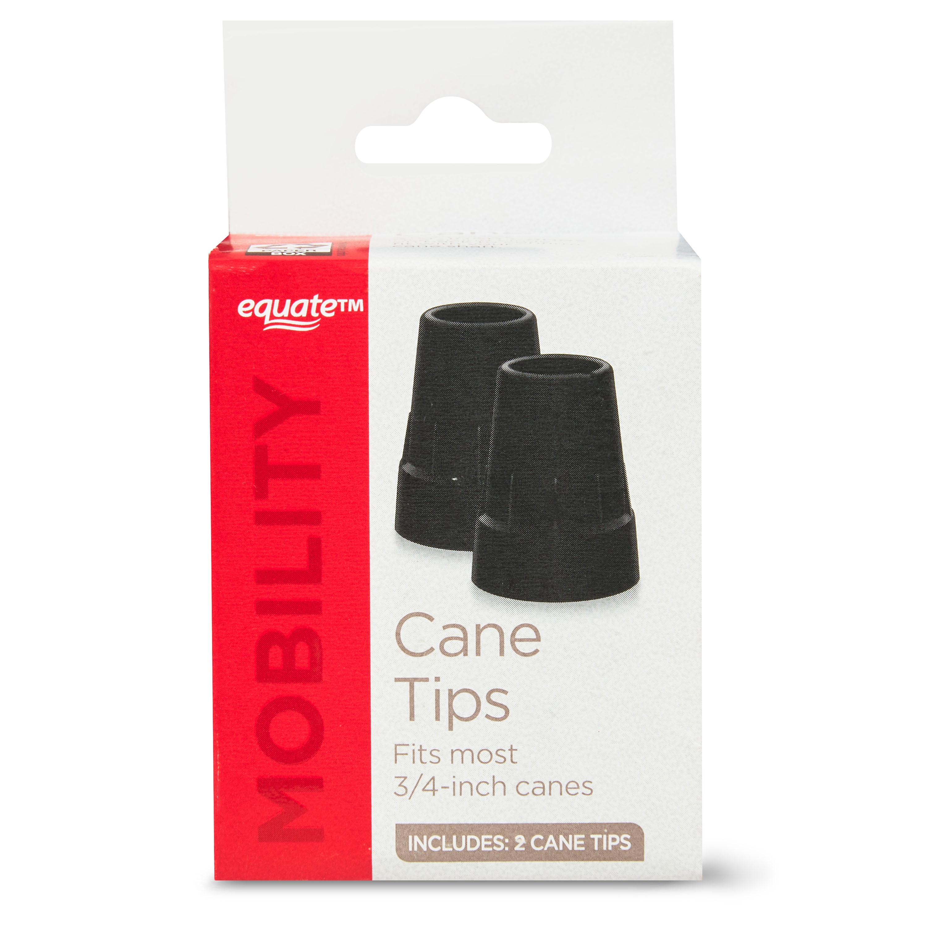 Equate 3/4" Rubber Cane Tips, 2 Count
