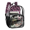 thumbnail image 2 of PVC Transparent Backpacks Clear Backpack for Travel and Outings Pink Glitter Cheetah Print, 2 of 7