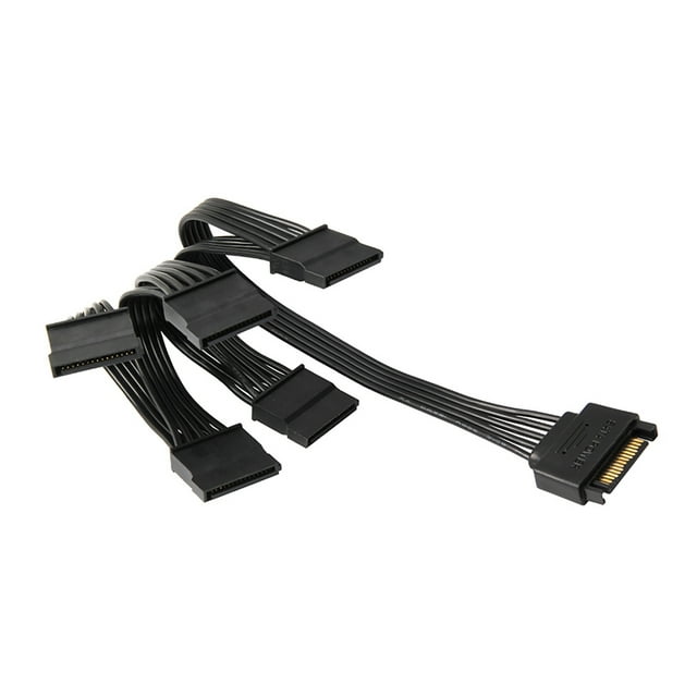 TFixol Computer SATA to 5 SATA Hard Disk Adapter Cable Splitter Cable 1 to 5 Hard Disk Power Supply Adapter Converter Cable