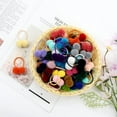 thumbnail image 7 of 24 Pcs Candy Colors Cute Small Fuzzy Pompom Hair Ties Scrunchies Pom Pom Elastics Pigtail Ponytail Holders Fluffy Balls Rubber Bands Ropes Hair Accessories for Baby Girls Kids, BPink, 7 of 7