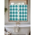 thumbnail image 7 of Kitchen Curtains 45 Inches length, Turquoise Buffalo Check Window Treatment Curtain Drapes, Farmhouse Modern Teal Plaid Lightweight Window Panels for Living Room Bedroom, 52"x45", 2 Panels, 7 of 7