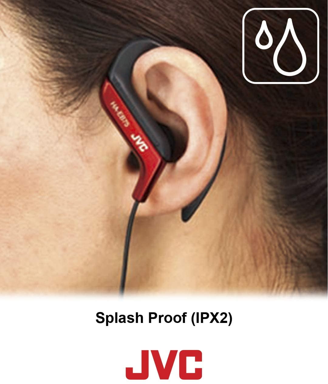 JVC HA-EC20BT-B Wireless Bluetooth Sports Ear Clip Headphones, Sweat Proof  IPX
