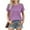 Purple, variant on Uaswgudfs Women's Pleated Short Sleeve T-Shirt Top- Soft Cotton Blend, Casual Relaxed Fit Blouse for Spring/Summer