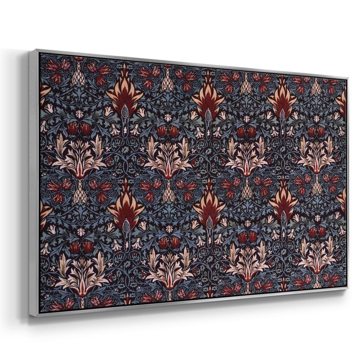 Vintage Abstract Print-LVII Framed in Silver Wood Gallery Wrapped Canvas 17 in. x 25 in.