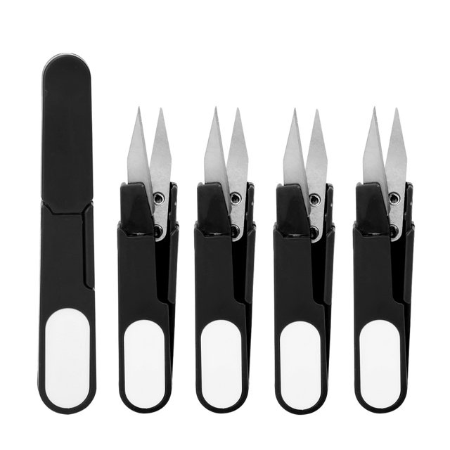 Tijeras de pesca con capucha negra, cortador de línea plegable y cortador para caja de aparejos Essentials, juego de 5 piezas
