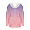 thumbnail image 4 of qucoqpe Women's Classic Gradient Fleece Jacket Full Zip Thermal Plushy Long Sleeve Fuzzy Coats for Winter Fall, 4 of 6