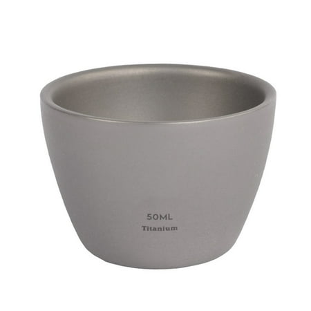 

TONKBEEY Outdoor Camping 50ml Titanium Wine Water Tea Cup Double-Wall Sake Whiskey Mug