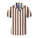 thumbnail image 3 of Ceisia Men's Vertical Stripe Short Sleeve Button Down Casual Shirt for Beach Vacation Coffee XXL Gifts, 3 of 6