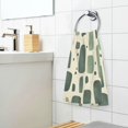 thumbnail image 3 of Yayeee 2 Pack Hand Towels for Bathroom 100% Cotton 16" x 28" Soft Absorbent Kitchen Towel, Green Geometric, 3 of 7