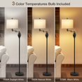 thumbnail image 3 of NATYSWAN Floor Lamp for Living Room Bedroom,3 Color Temperature Swing Vintage Standing Lamp Traditional Farmhouse Tall Lamp for Office Home Nursery Study Room Hotel, 3 of 8