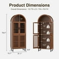 thumbnail image 6 of Vabches Arched Kitchen Pantry Storage Cabinet, 78" Tall Fluted Cabinet with LED Lights 2 Glass Doors for Kitchen, Living Room, Bedroom, 6 of 10