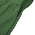 thumbnail image 5 of CFLVAEK Womens Medieval Renaissance Dresses Puff Sleeve Long Dress Vintage Bow Tie V Neck Evening Dress Solid Color High Low Gown Dress Green XL, 5 of 6