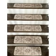 thumbnail image 4 of Benissimo Mirage Collection Modern, Printed Design Vibrant and Soft Stair Treads, Pack of 13 (0'9"x2'8") + 1 (2'7"x2'7") | L.Brown, 4 of 5