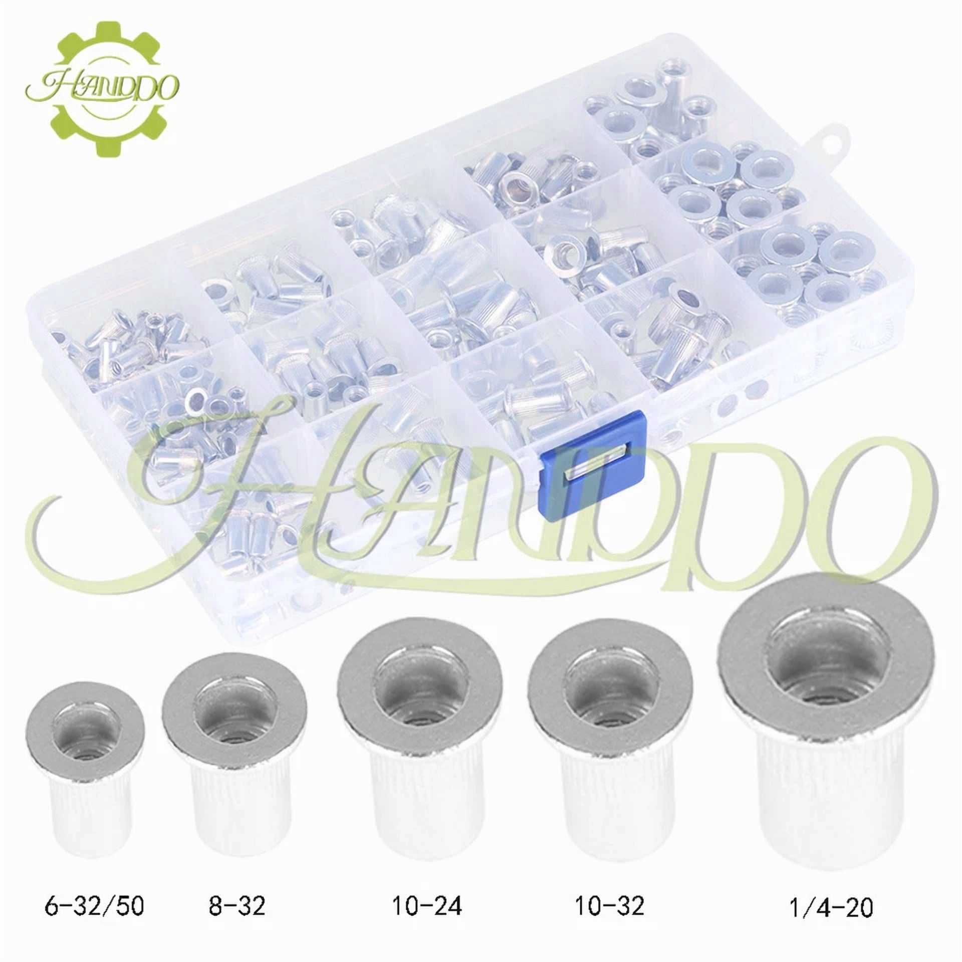 CIRCLE- Aluminum Rivet Nut Kit Rivnut Nutsert Standard Inch Sae Imperial 150 Pcs