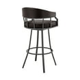 thumbnail image 5 of Armen Living Indoor Valerie 26" Swivel Brown Faux Leather and Java Brown Metal Bar Stool, 5 of 12