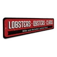 thumbnail image 3 of Lobsters Oysters Clams Novelty Sign, Metal Wall Decor - 4x18 inches, 3 of 4