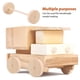 thumbnail image 3 of 1 Juego de ruedas y palos de madera, ruedas de madera sin terminar, accesorios para manualidades en blanco, 3 of 7
