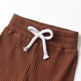 thumbnail image 5 of Newborn Baby Boy Clothes Long Sleeve Romper Solid Pants Outfits Set Brown 6-9 Months, 5 of 6