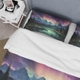 thumbnail image 4 of Designart "Northern Lights Celestial Euphony I" Landscapes Bedding Covert Set - Aurora Borealis Pink Traditional Bed Set With 2 Shams, 4 of 6