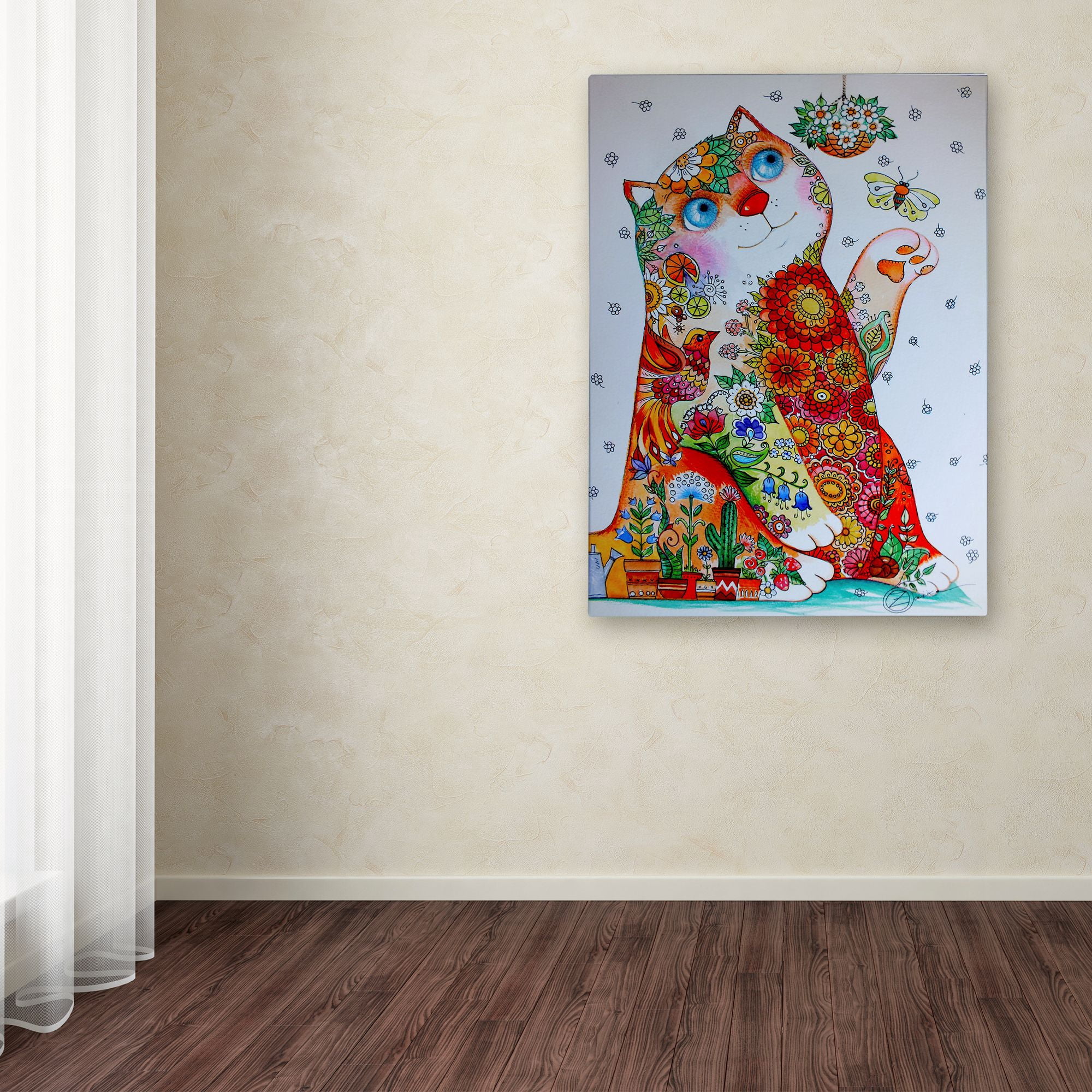 Trademark Fine Art 'Bucolic Cat' Canvas Art by Oxana Ziaka