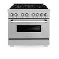 thumbnail image 2 of ZLINE 36 in. Professional Dual Fuel Range in DuraSnow Stainless Steel with Blue Gloss Door (RAS-BG-36), 2 of 5