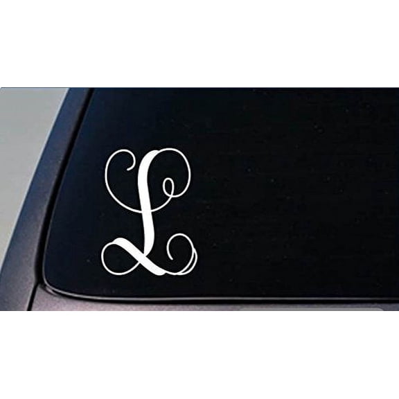 Monogram L vine initial *I357* 6 inch tall Sticker decal letters gift