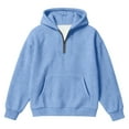 thumbnail image 3 of WOYY Boys Quarter Zip Knit Hoodie Casual Solid Pullover Hooded Sweatshirt Top, Sizes 4-14, 3 of 3