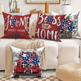 thumbnail image 5 of 4th of July Throw Pillow Covers 18x18 Set of 4,Patriotic Red White and Blue Pillow Cases for Bedroom Sofa Couch Decor, 5 of 6