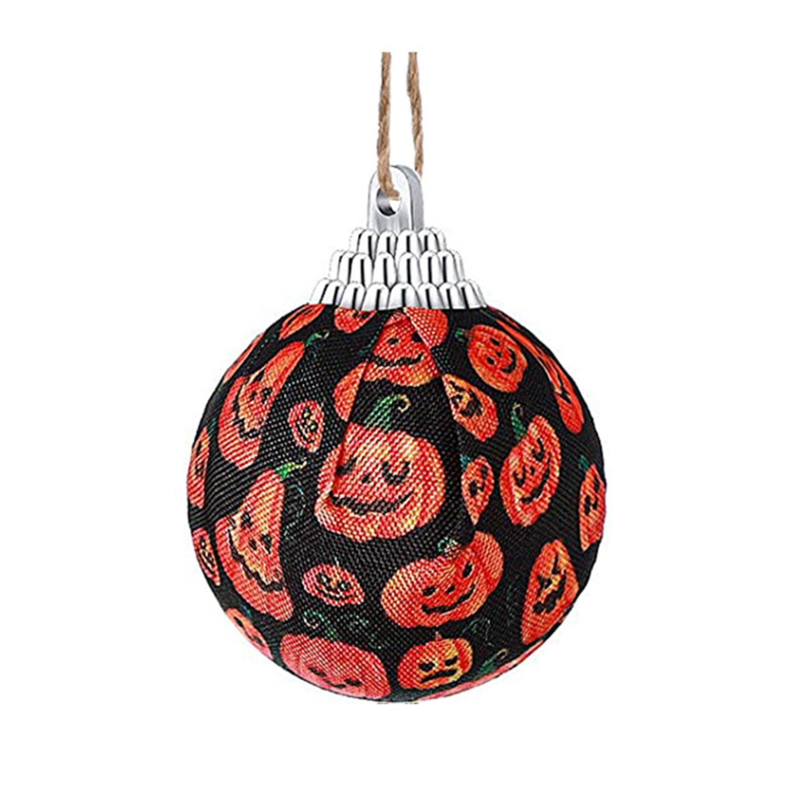 13 Halloween Mini Pumpkin Ball Glitter Ornaments 1.5" Decorations Decor