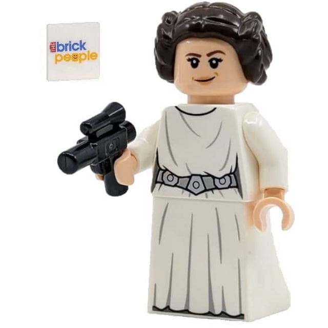 Minifigura LEGO de la princesa Leia Organa de Star Wars con bláster