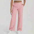 thumbnail image 2 of BUIGTTKLOP Womens Pants High Waisted Sweat Lounge Pants Straight Wide Leg Soft Comfy Athletic Trousers with Pockets, 2 of 6
