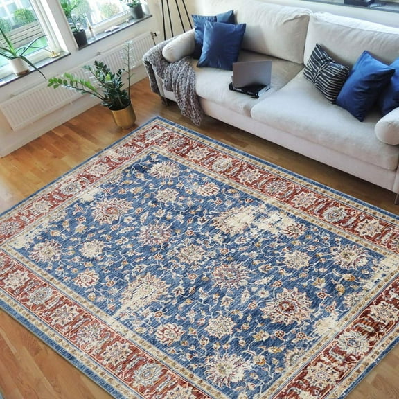 HR-Traditional Rugs/bijar Collection/Fashion Home OrientalPersian Vintage Area Rugs-Distressed Blue 7'9" x10'