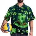 thumbnail image 4 of Saint Patrick's Day Men's Short Sleeve Poplin Shirts with Spread Collar Tops, Casual Printed Button Down Short Summer Beach Shirts for Men and Women, 4 of 6