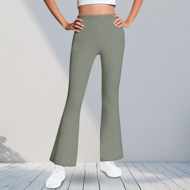Cowsor Girls Flared Dress Pants – Soft Bell Bottom Uniform Pants for School or Daily Wear