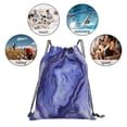 thumbnail image 6 of Leisure Draw String Mouth Backpack 16 X 14 Woven Band Durable Not Easy To Fall Off In Travel Portable Draw String Design Blueviolet Marble_3, 6 of 8
