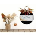 thumbnail image 2 of Gather Together Wooden Front Door Sign Rustic Round Wreath Wall Hanger Porch Decor Four Seasons Farmhouse Decoration Housewarming Gift 12 Inches, 2 of 5