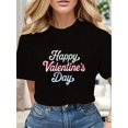 thumbnail image 1 of Camiseta gráfica de Feliz Día de San Valentín para mujer, elegante camiseta informal de cuello redondo y manga corta para adultos, hombres, mujeres, adolescentes, jóvenes, 1 of 6