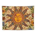 thumbnail image 5 of PRATYUS Yellow Sun and Moon Tapestry Hippie Indie Tapestries Boho Orange Flower Floral Tapestry Wall Hanging Cool Vintage Aesthetic Wall Tapestry for Bedroom Living Room Dorm  Painting, 5 of 6