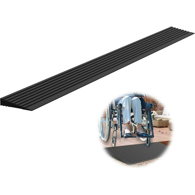 Rise Threshold Ramps for Doorways Lbs Load Capacity .Wide Natural Rubber Power Wheelchair Ramp is Adjustable and Cuttable for Doorways Curb Sweeper Power Scooter