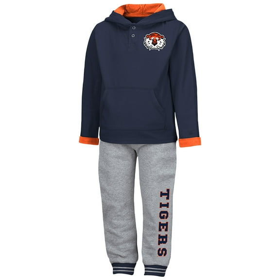Toddler Colosseum Navy/Heather Gray Auburn Tigers Poppies Hoodie & Sweatpants Set