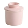 thumbnail image 2 of Ceramic Butter Dish with Lid, Kitchen Butter Holder Storage Container for Spreads, Soft Butter Keeper, 4.13x3.82in, Pink, 2 of 5