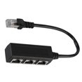 thumbnail image 4 of Cable de Extensión Ethernet, Conector de Transferencia Divisor de Puerto Macho A 3 Hembra Para Dispositivos de Red, Negro, ABS, 1 Paquete, 4 of 7