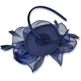 thumbnail image 4 of KAIYANG Diadema con flores de organza y purpurina, accesorio para el cabello con plumas, pinza para el cabello para mascarada (azul), 4 of 4