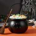 thumbnail image 4 of Joyfy 1 Pack Halloween Cauldron with Handle,Large Halloween Candy Bucket Basket Candy Bowl Halloween Bucket Plastic Cauldron Trick or Treat Bucket, 4 of 8