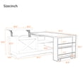 thumbnail image 4 of Leumius Lift Top Coffee Table with Storage,Rectangle Wood Center Table With Barn Doors and Open Cabinet, For Living Room, Bedroom, Home Office,White+Black, 4 of 11