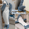 thumbnail image 3 of Shark Blanket Hoodie Adult, Wearable Shark Blanket, Shark Sleeping Bag, Soft Cozy Warm Flannel Hoodie, Shark Blanket Onesie, 3 of 5