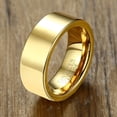 thumbnail image 5 of Basic Tungsten Carbide Rings for Men High Polished Gold Male Anniversary Gifts, 5 of 5