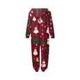 thumbnail image 4 of Family Christmas Pajamas Matching Sets, Red Hooded Zipper Onesie Jumpsuit with Snowman Print, Funny Matching Family Christmas Pajamas Sleepwear Loungewear for Couples, Women & Men, 4 of 4